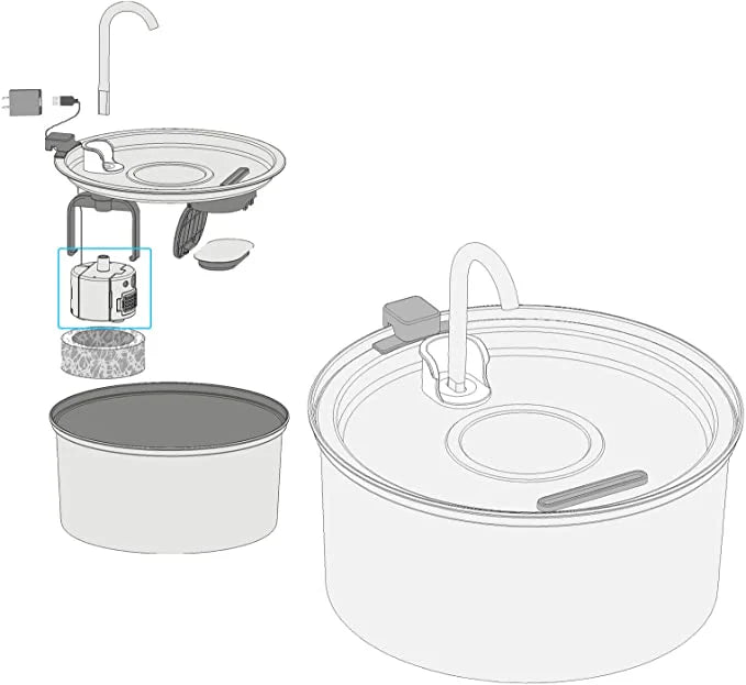 Ultra-Quiet Replacement Pump For Steel Cat Water Fountain