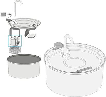 Ultra-Quiet Replacement Pump For Steel Cat Water Fountain